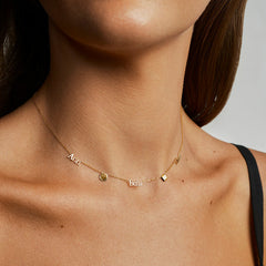 Smiley 9K Gold Custom Name Necklace