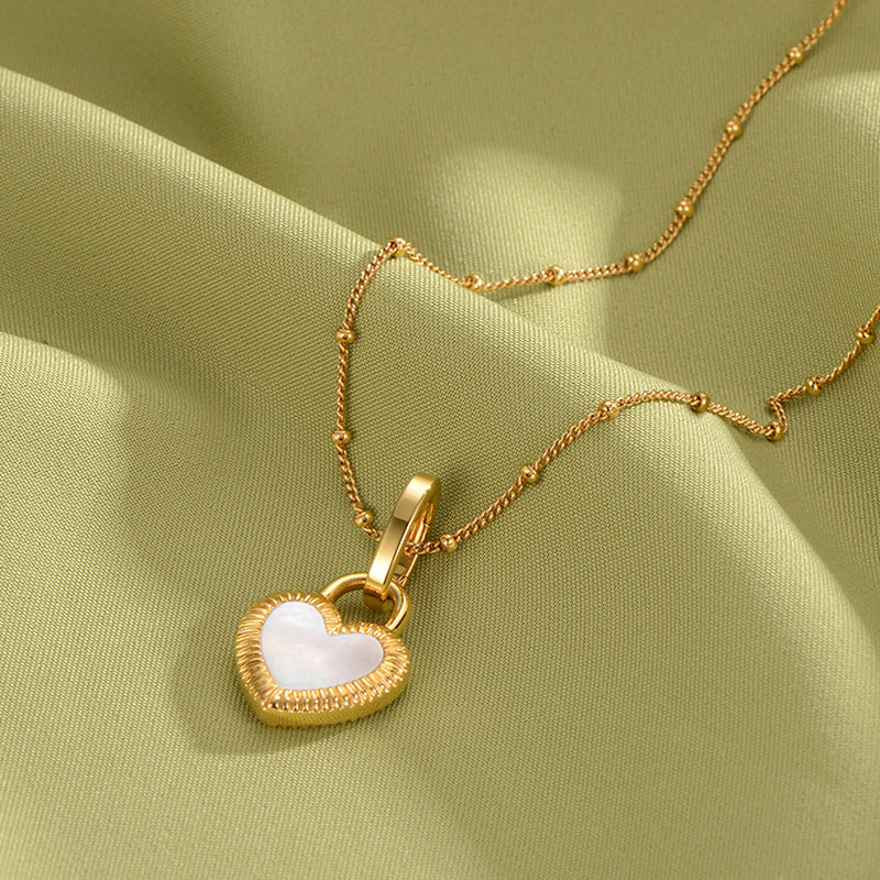 Flip- Heart Necklace (Sliver Gold Vermeil)