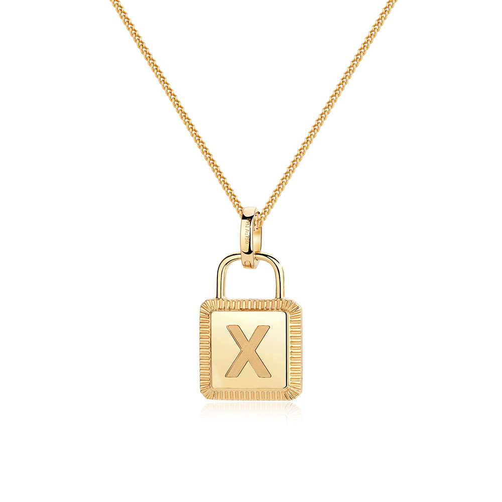 Unlock Collection - 18K Lock Personalized Gold Necklace – KKLUE