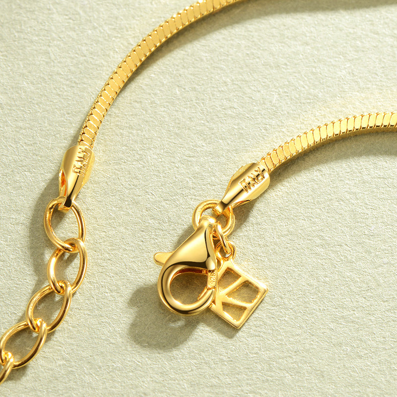 Tattoo Gold Vermeil Square Snake Chain Necklace