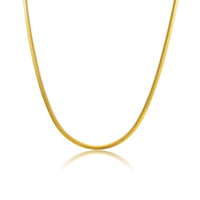 Tattoo Gold Vermeil Square Snake Chain Necklace