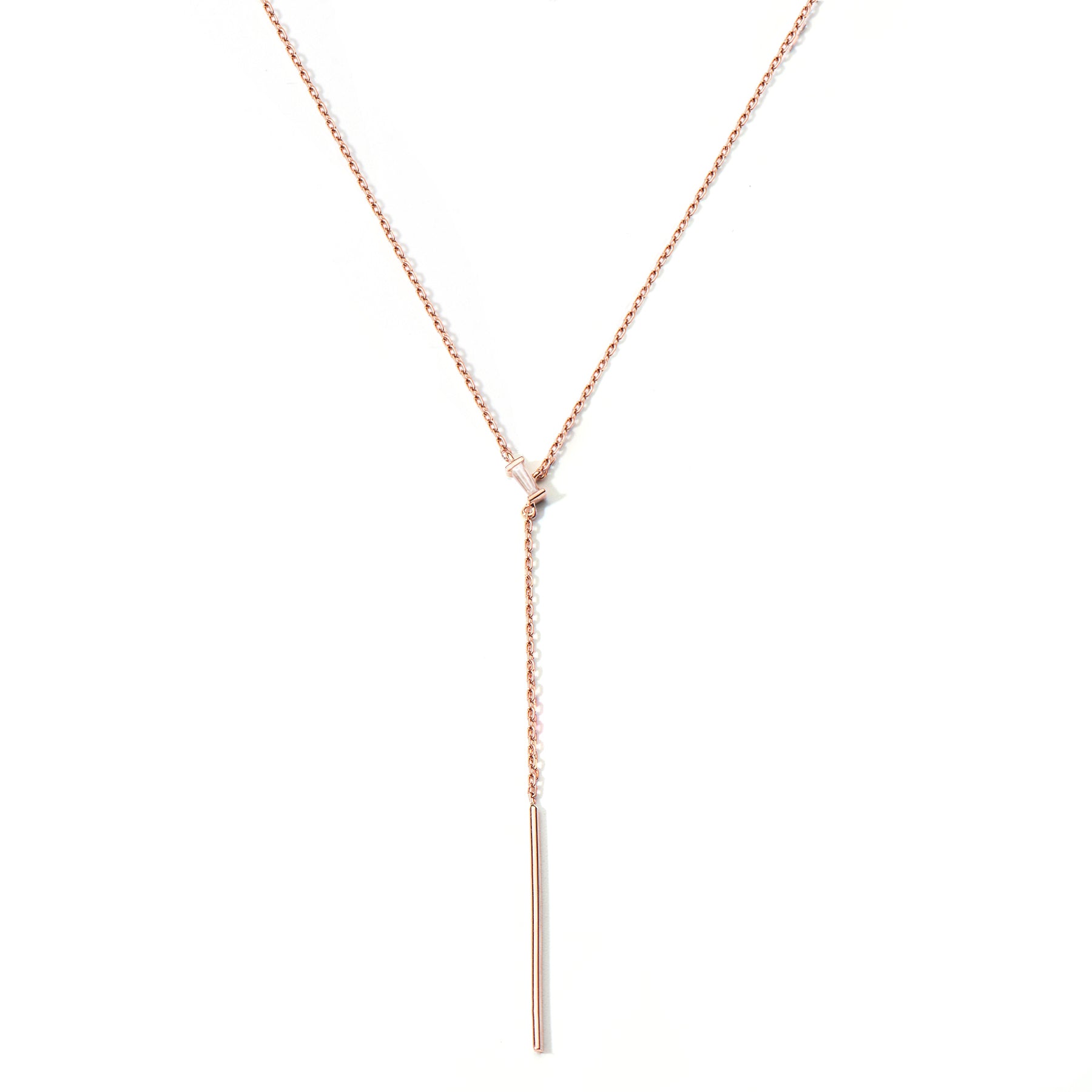 Heroine Collection - 18K Gold Diamond Y-Chain Necklace (Rose Gold)